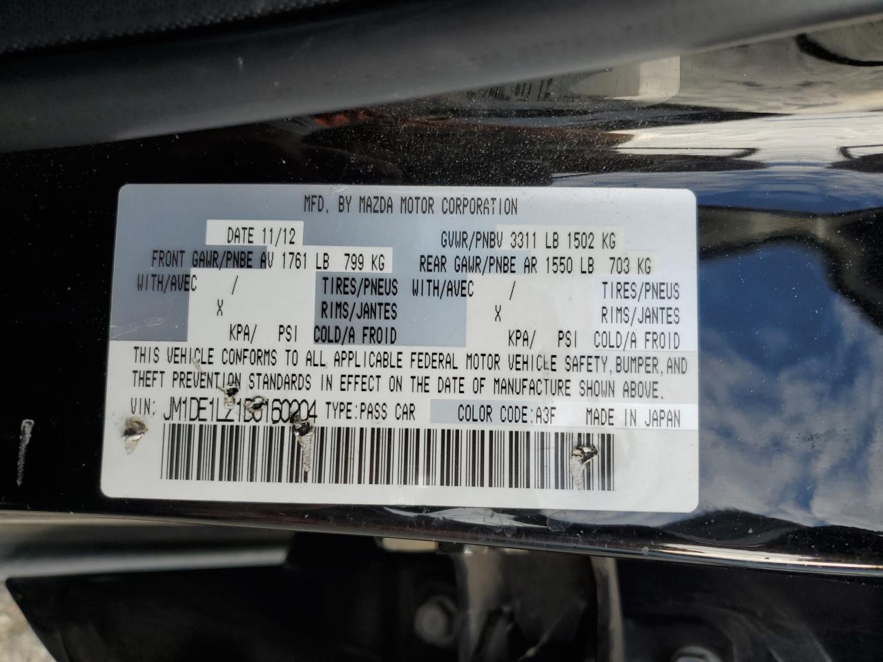 2013 Mazda Mazda2 VIN: JM1DE1LZ1D0160204 Lot: 81988825