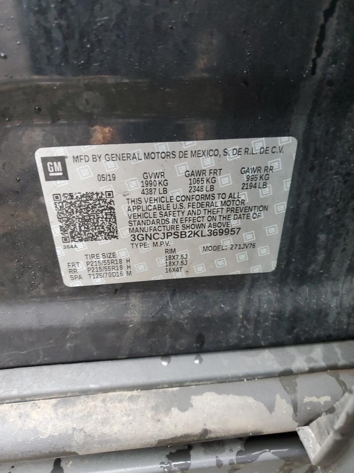 2019 Chevrolet Trax 1Lt VIN: 3GNCJPSB2KL369957 Lot: 86072145