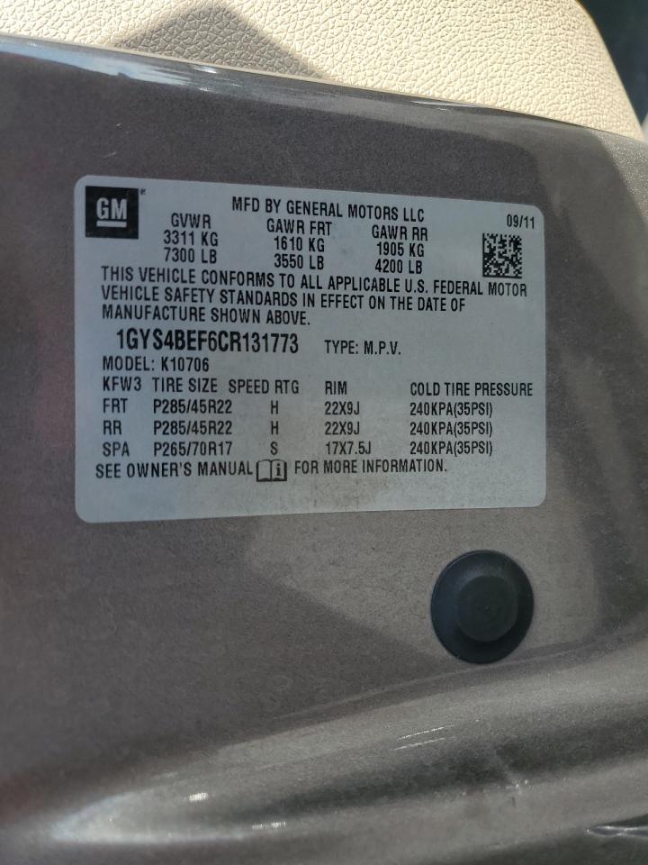 2012 Cadillac Escalade Luxury VIN: 1GYS4BEF6CR131773 Lot: 90936605