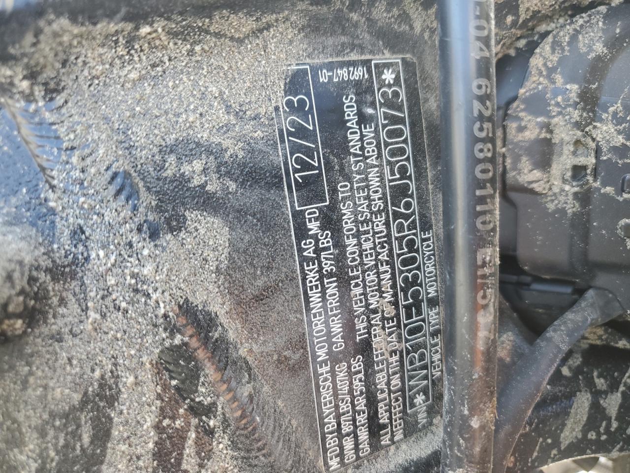 2024 BMW S 1000 R VIN: WB10E5305R6J50073 Lot: 85301175