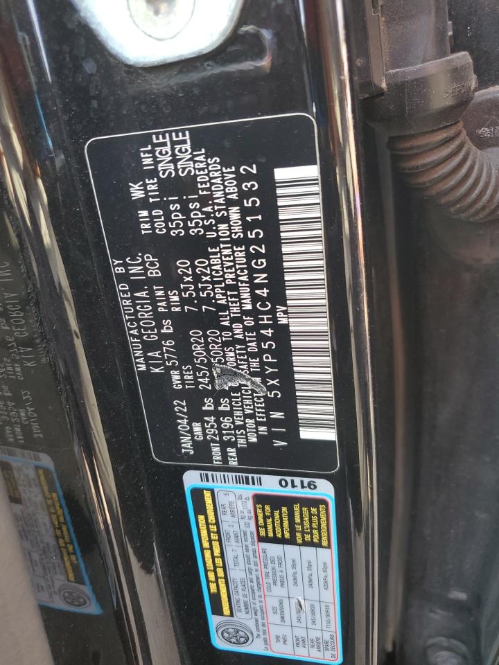 2022 Kia Telluride Sx VIN: 5XYP54HC4NG251532 Lot: 81967205