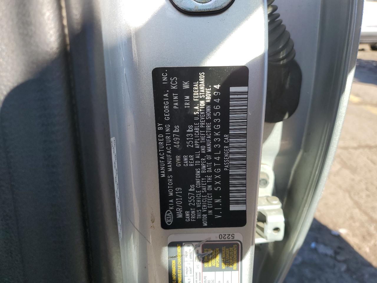 2019 Kia Optima Lx VIN: 5XXGT4L33KG356494 Lot: 90424895