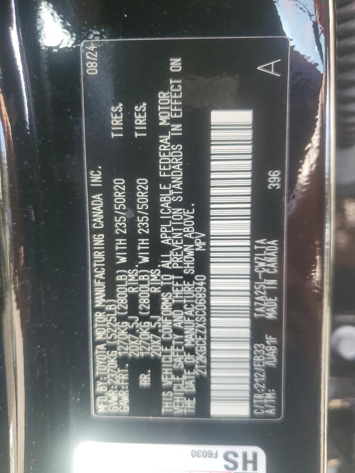 2025 Lexus Nx 350 Luxury VIN: 2T2KGCEZXSC068940 Lot: 84942925