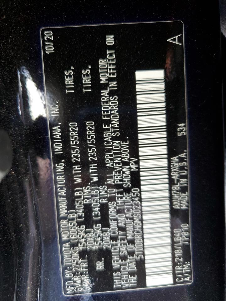 2021 Toyota Highlander Hybrid Limited VIN: 5TDDBRCH6MS023450 Lot: 86334175