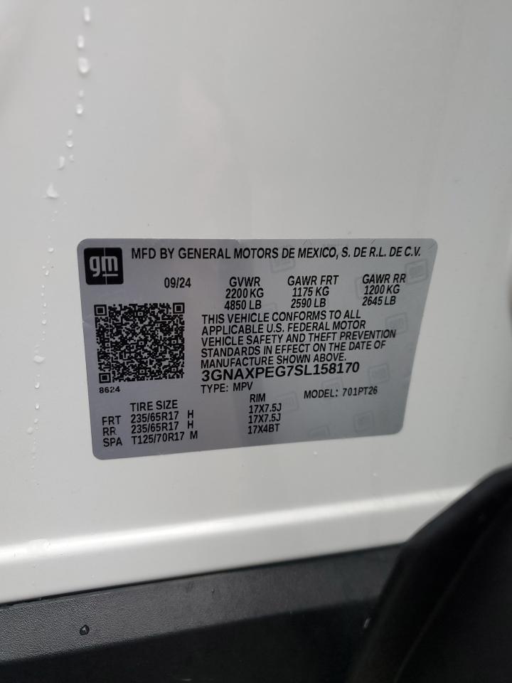 2025 Chevrolet Equinox Lt VIN: 3GNAXPEG7SL158170 Lot: 86105405