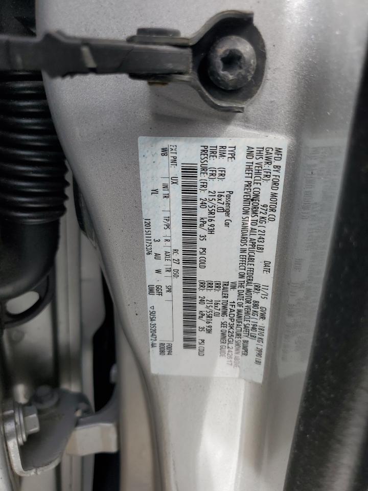 2016 Ford Focus Se VIN: 1FADP3K25GL242617 Lot: 85135045