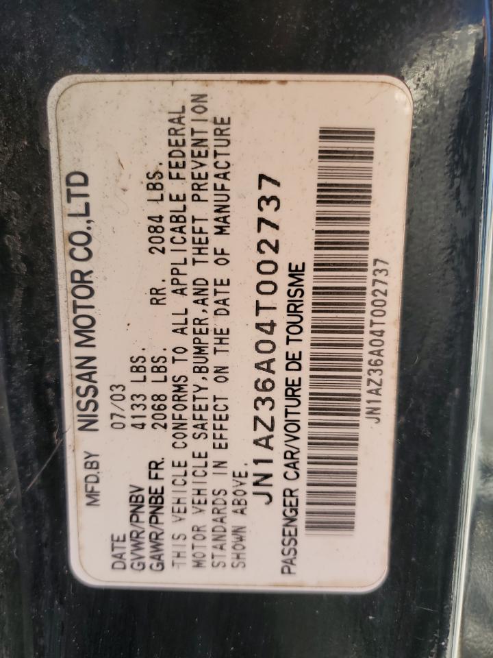 2004 Nissan 350Z Roadster VIN: JN1AZ36A04T002737 Lot: 87365055