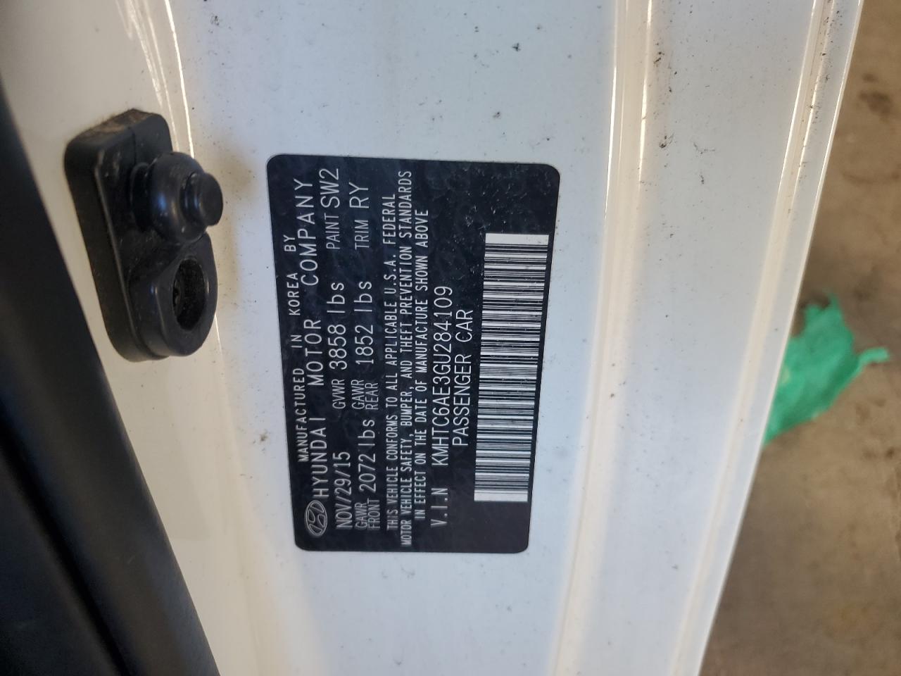 2016 Hyundai Veloster Turbo VIN: KMHTC6AE3GU284109 Lot: 86260975