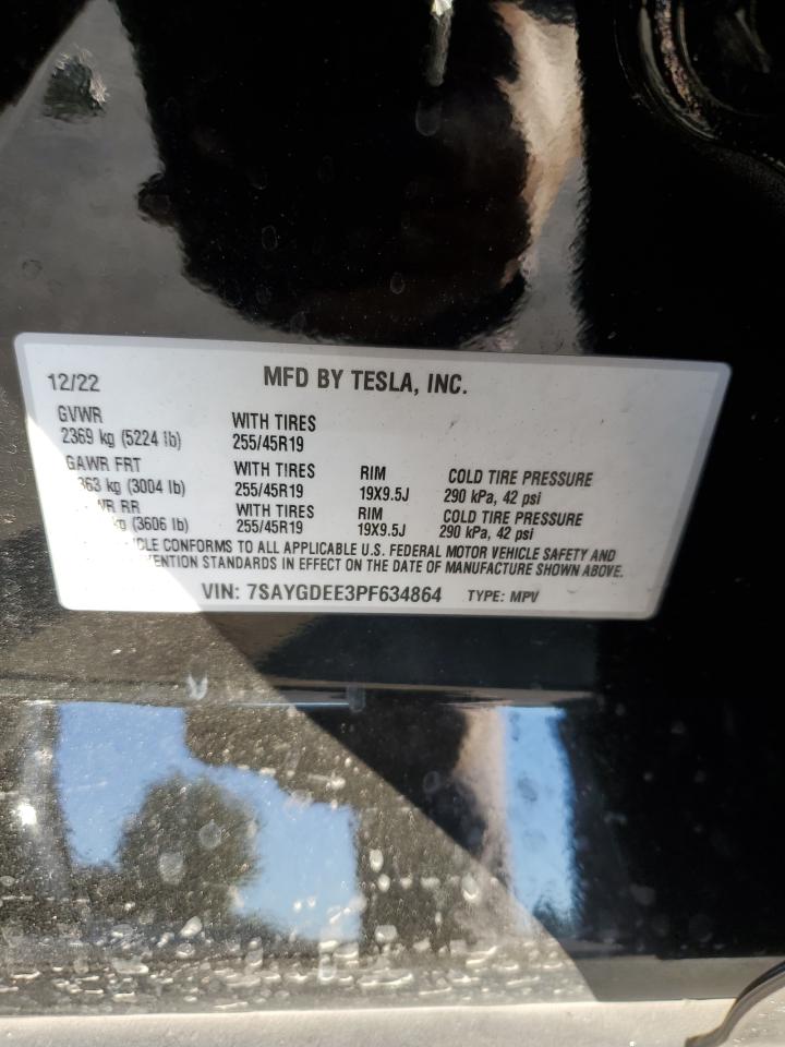 2023 Tesla Model Y VIN: 7SAYGDEE3PF634864 Lot: 90335305