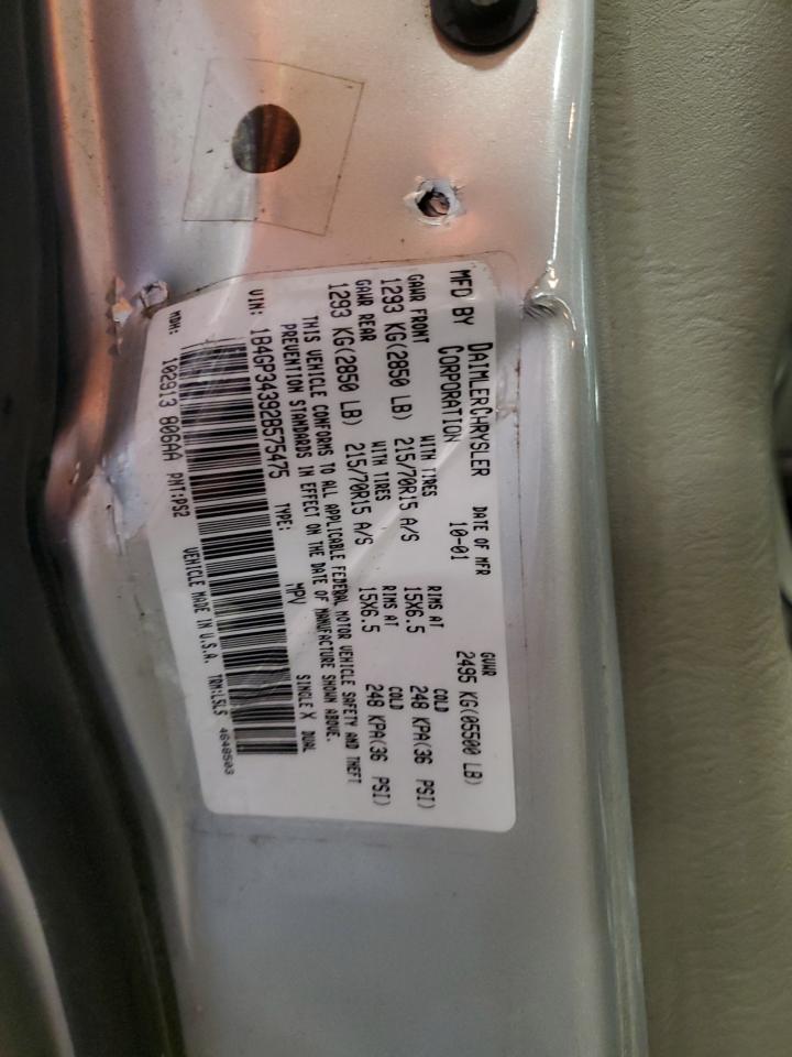 2002 Dodge Grand Caravan El VIN: 1B4GP34392B575475 Lot: 82430855