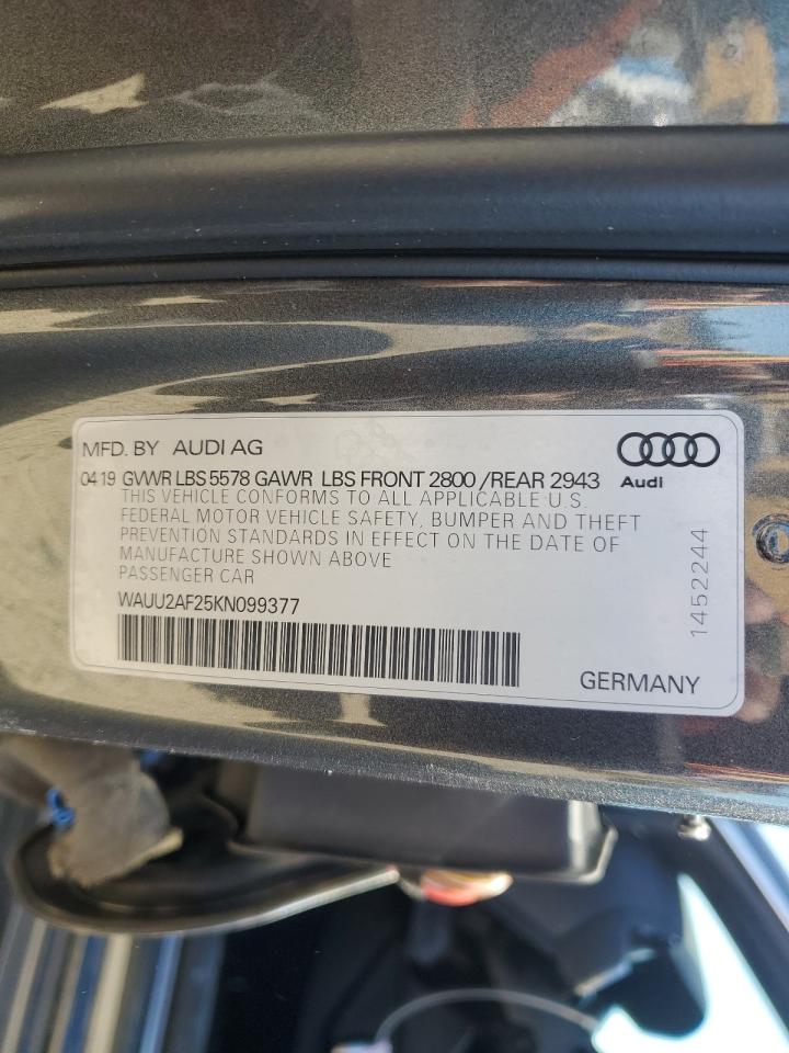 2019 Audi A7 Premium Plus S-Line VIN: WAUU2AF25KN099377 Lot: 86987045
