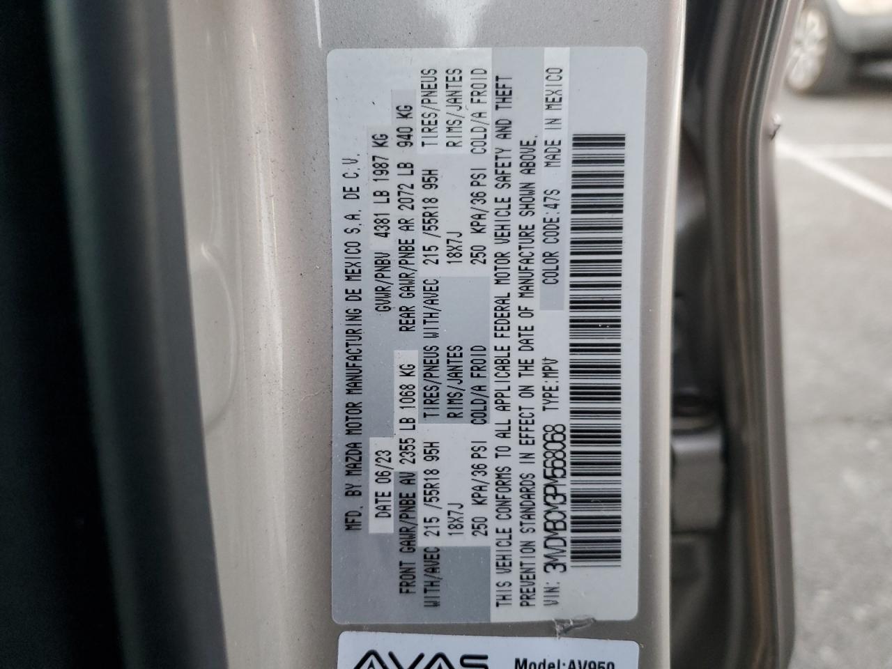 2023 Mazda Cx-30 Preferred VIN: 3MVDMBCM3PM568068 Lot: 86897565