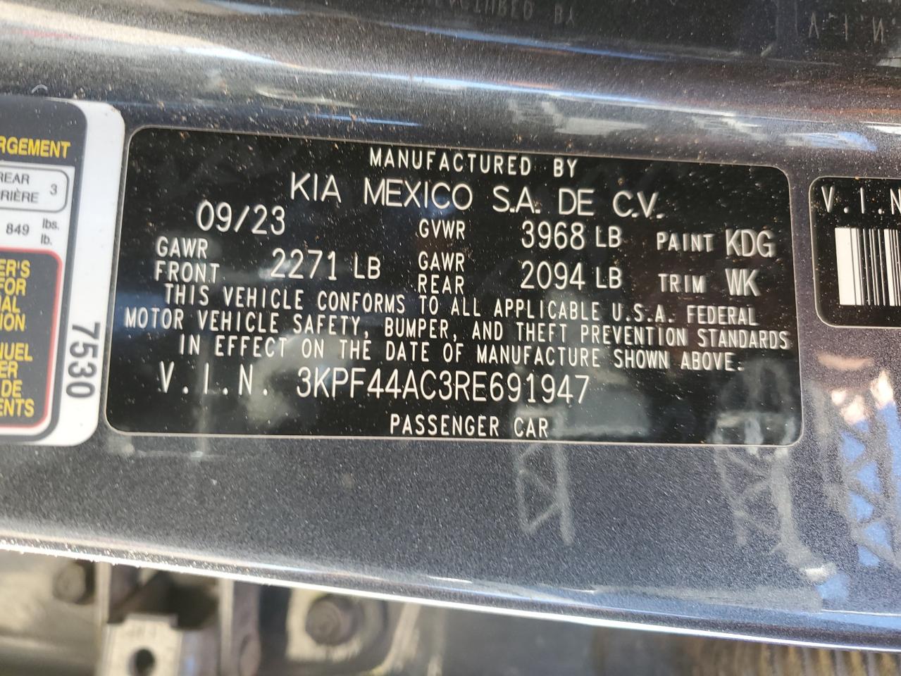 2024 Kia Forte Gt VIN: 3KPF44AC3RE691947 Lot: 81963495