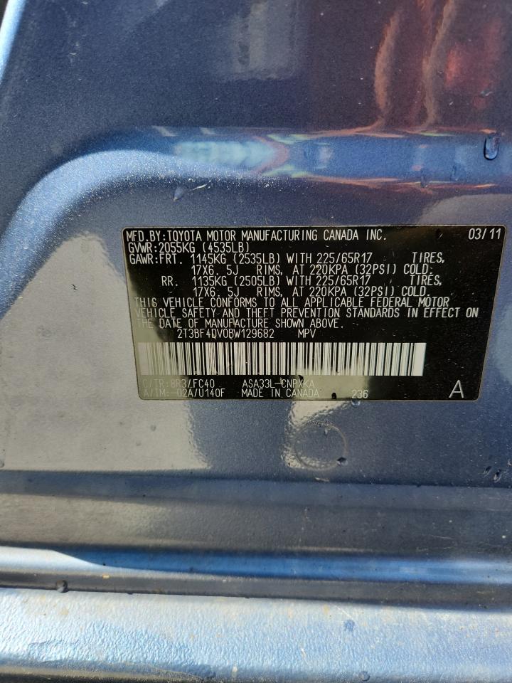 2011 Toyota Rav4 VIN: 2T3BF4DV0BW129682 Lot: 82277015