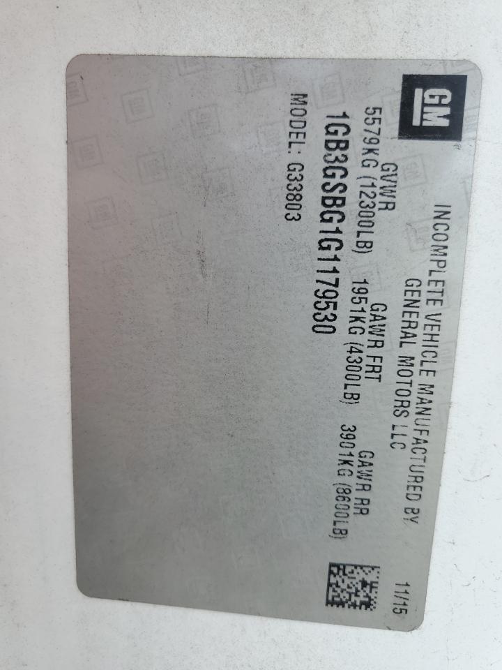 2016 Chevrolet Express G3500 VIN: 1GB3GSBG1G1179530 Lot: 84790355