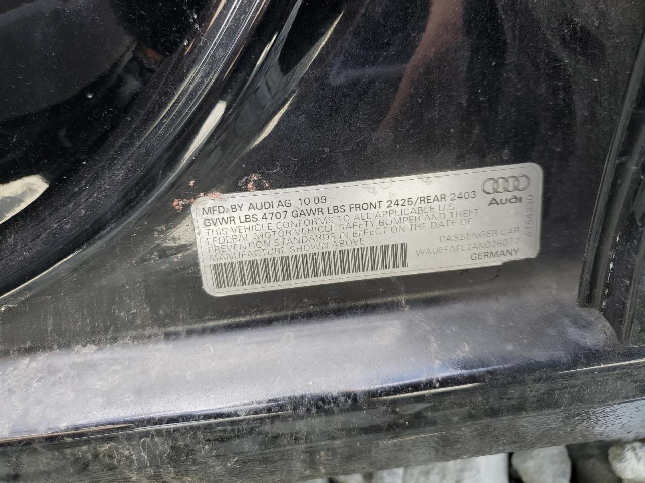 2010 Audi A4 Premium Plus VIN: WAUEFAFL2AN026077 Lot: 82185645