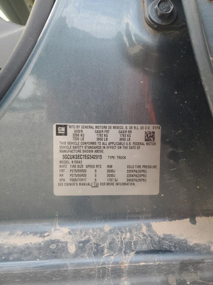 2014 Chevrolet Silverado K1500 Ltz VIN: 3GCUKSEC7EG342915 Lot: 84638335