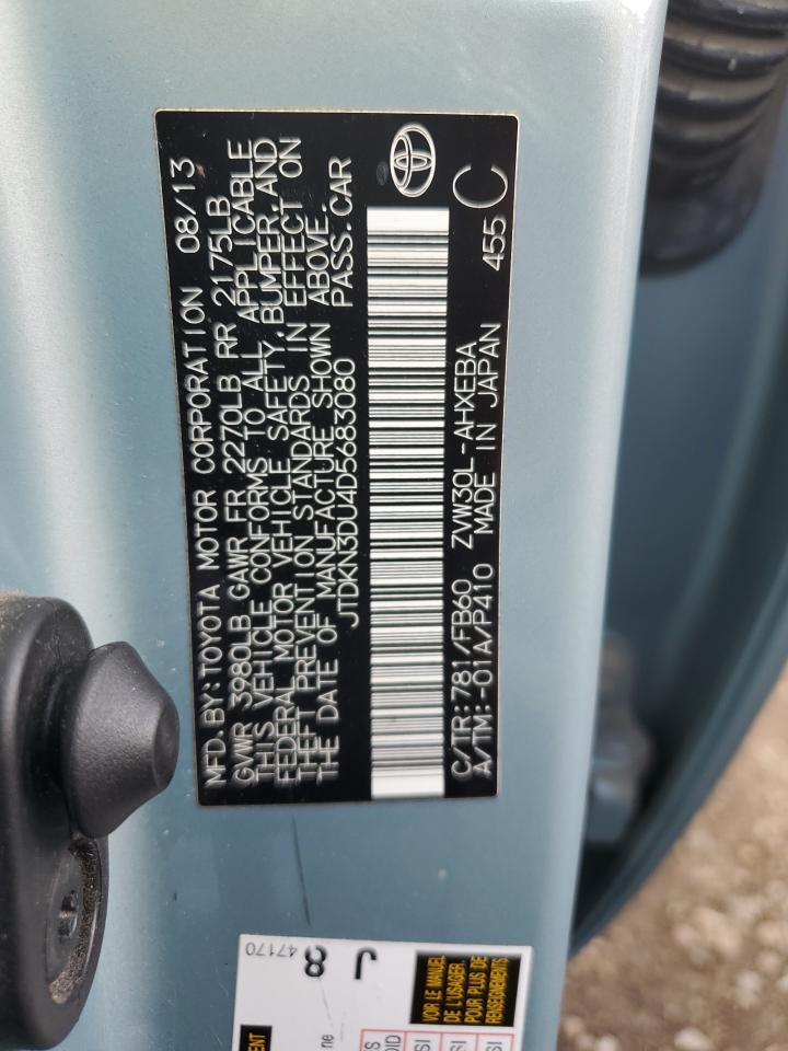 2013 Toyota Prius VIN: JTDKN3DU1E1759265 Lot: 89827495