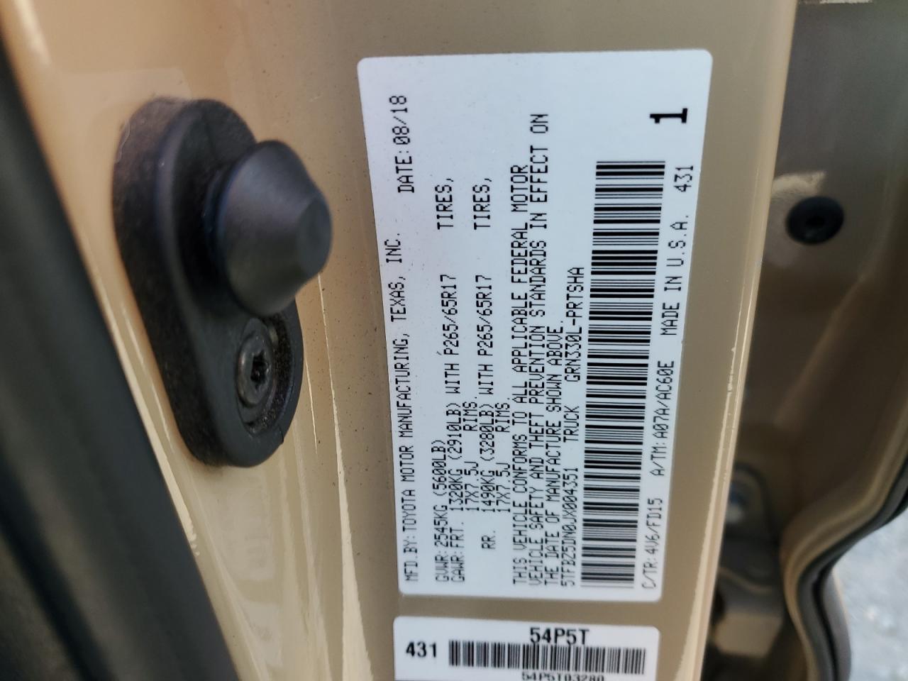 2018 Toyota Tacoma Double Cab VIN: 5TFBZ5DN0JX004351 Lot: 85941945