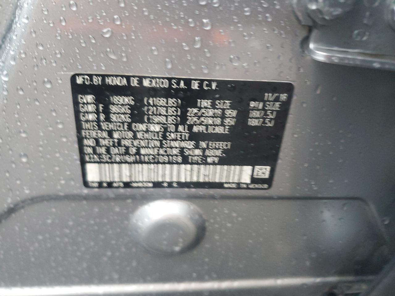 2019 Honda Hr-V Sport VIN: 3CZRU6H11KG709198 Lot: 81952575