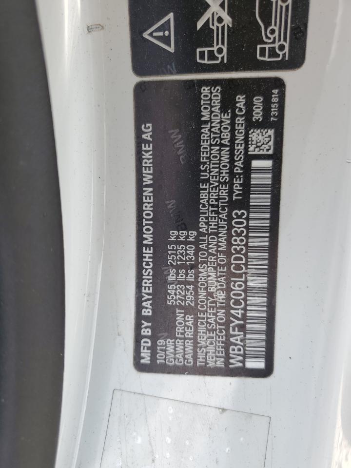 2020 BMW M850Xi VIN: WBAFY4C06LCD38303 Lot: 86135735