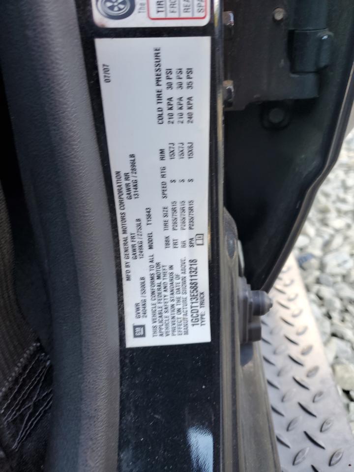 2008 Chevrolet Colorado VIN: 1GCDT13E588113218 Lot: 81989865