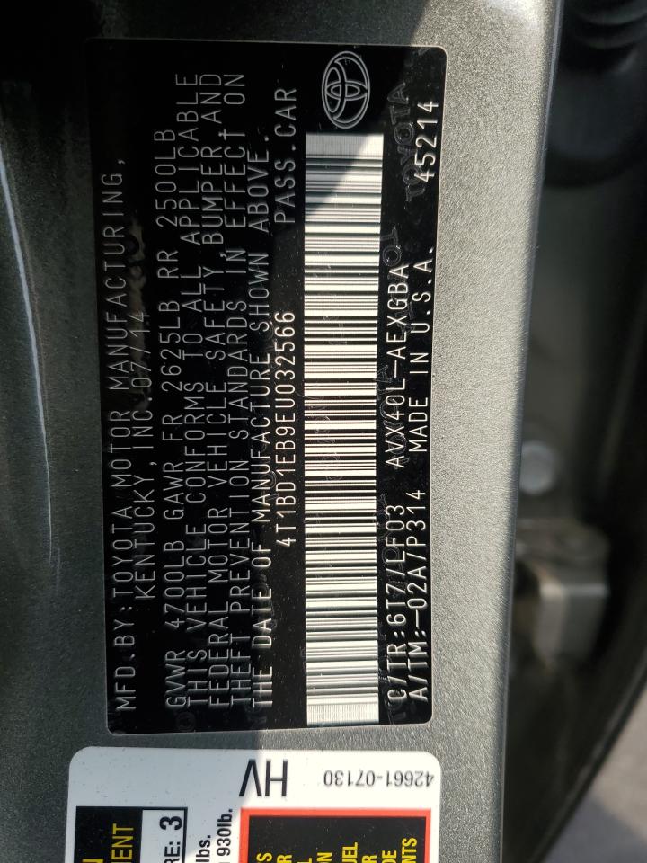 2014 Toyota Avalon Hybrid VIN: 4T1BD1EB9EU032566 Lot: 90141115