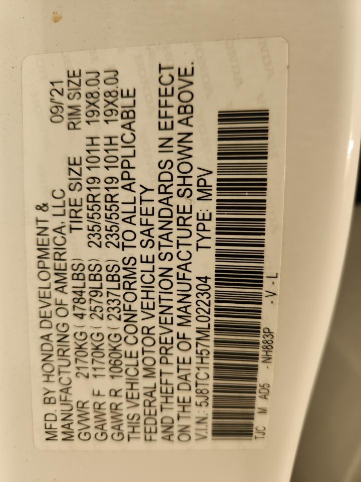 2021 Acura Rdx Technology VIN: 5J8TC1H57ML022304 Lot: 87280805