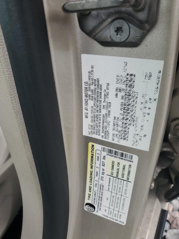 2017 Ford Fusion Se VIN: 3FA6P0H7XHR403069 Lot: 86055335