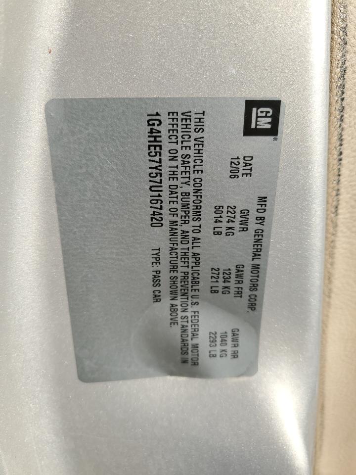 2007 Buick Lucerne Cxs VIN: 1G4HE57Y57U167420 Lot: 90509845