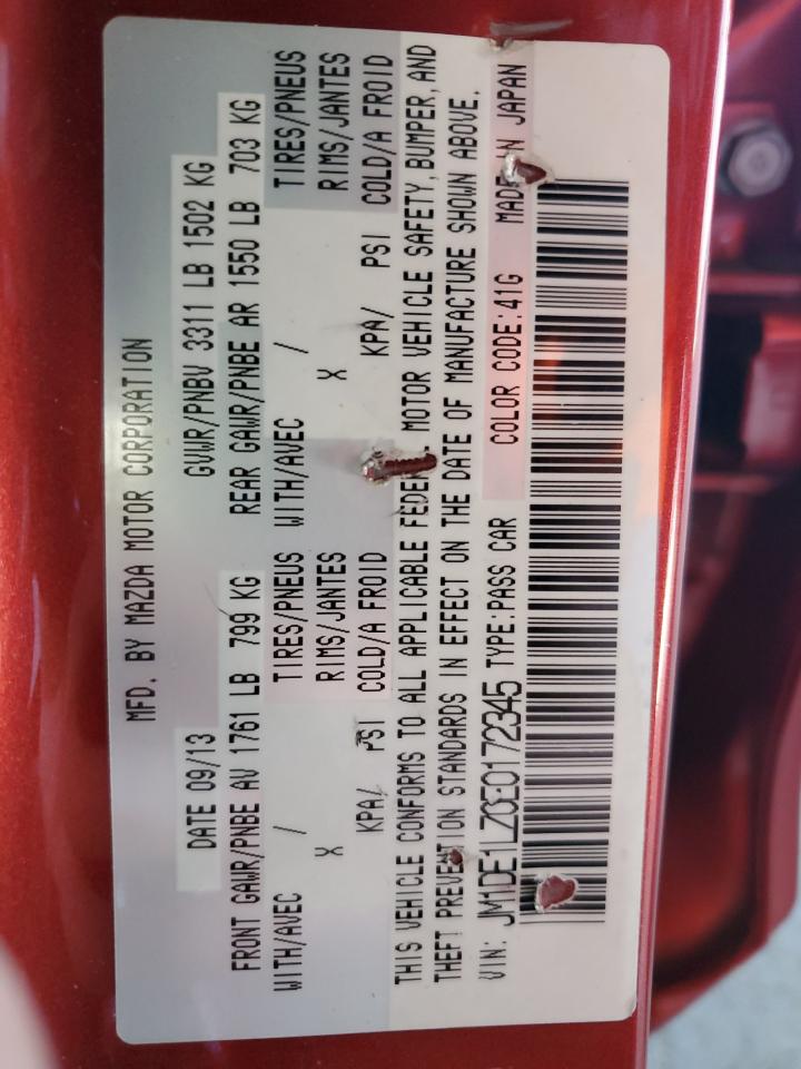 2014 Mazda Mazda2 Touring VIN: JM1DE1LZ0E0172345 Lot: 90617485