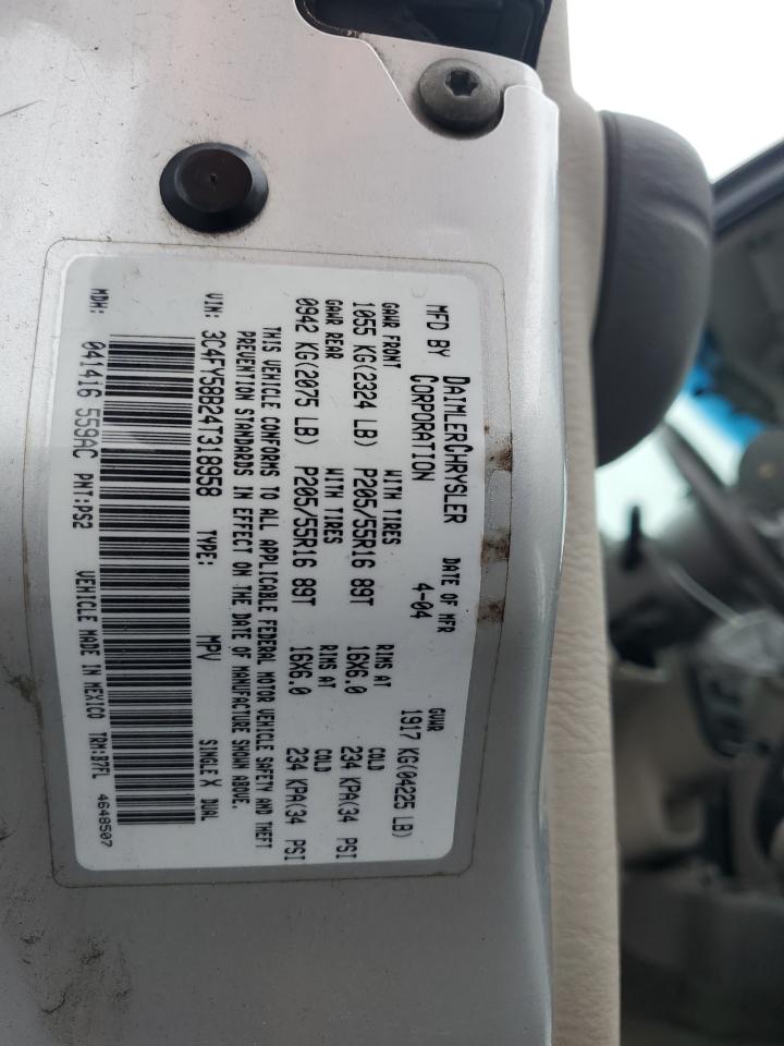 2004 Chrysler Pt Cruiser Touring VIN: 3C4FY58B24T318958 Lot: 90625315