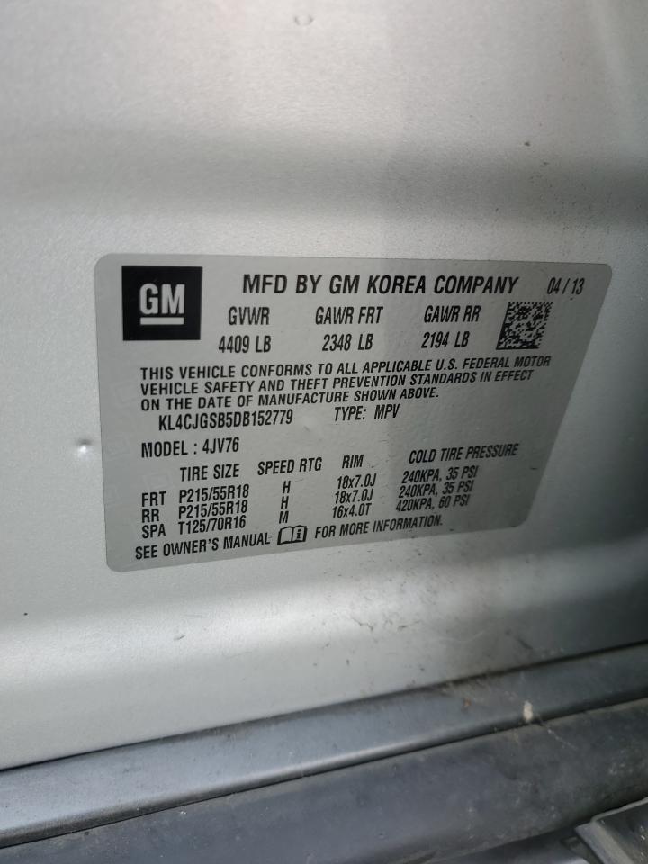 2013 Buick Encore VIN: KL4CJGSB5DB152779 Lot: 81961455