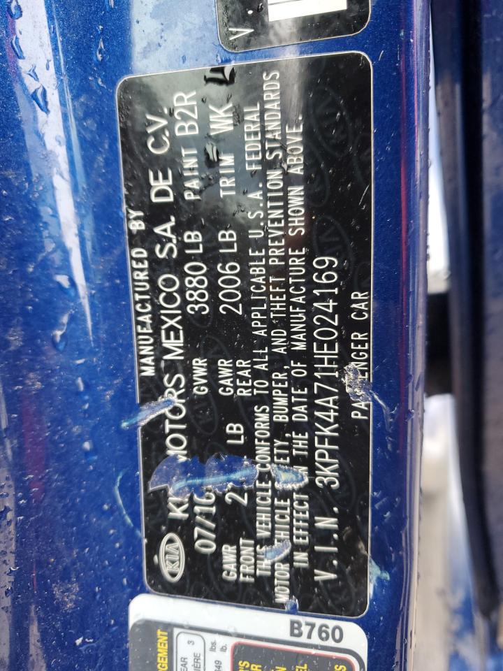 2017 Kia Forte Lx VIN: 3KPFK4A71HE024169 Lot: 85957865