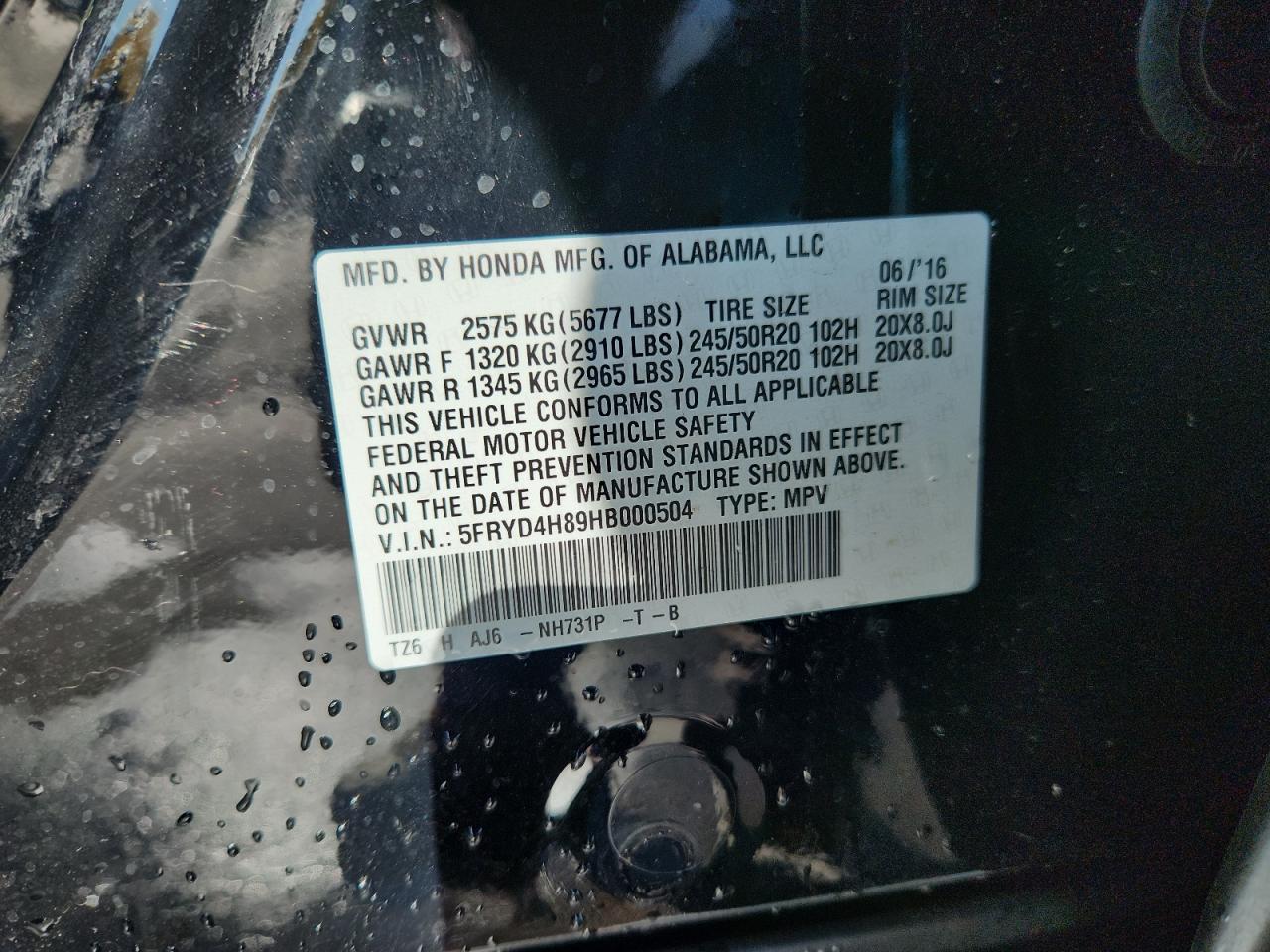 2017 Acura Mdx Advance VIN: 5FRYD4H89HB000504 Lot: 87124435