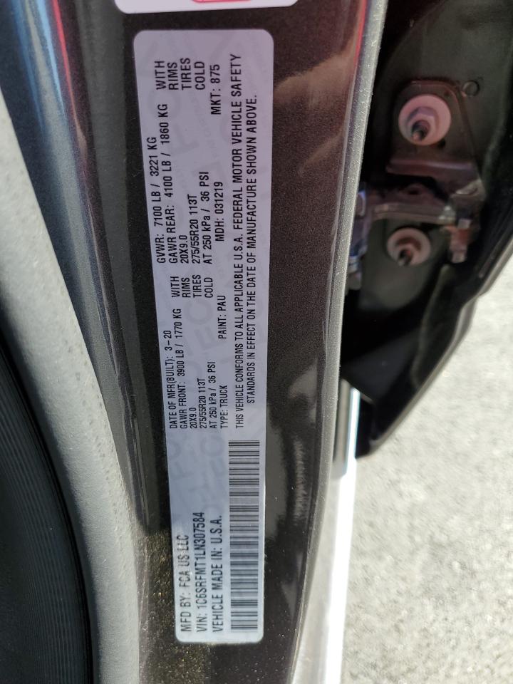 2020 Ram 1500 Big Horn/Lone Star VIN: 1C6SRFMT1LN307584 Lot: 87283255