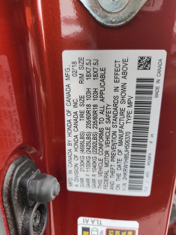 2018 Honda Cr-V Exl VIN: 2HKRW1H85JH506370 Lot: 89723655