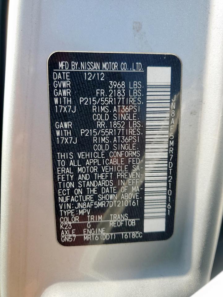 2013 Nissan Juke S VIN: JN8AF5MR7DT210161 Lot: 86067985