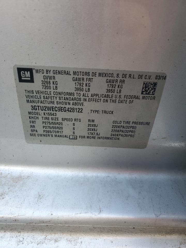 2014 GMC Sierra K1500 Denali VIN: 3GTU2WEC9EG428122 Lot: 90311375
