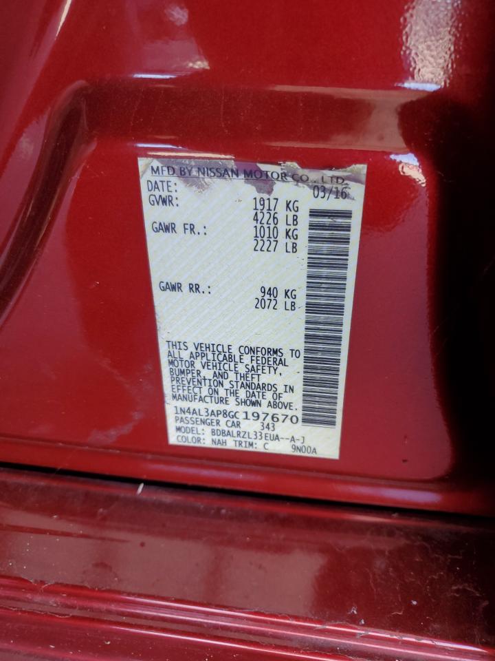 2016 Nissan Altima 2.5 VIN: 1N4AL3AP8GC197670 Lot: 82434905