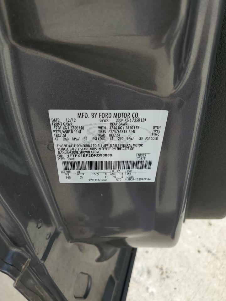 2013 Ford F150 Super Cab VIN: 1FTFX1EF2DKD93888 Lot: 87066425