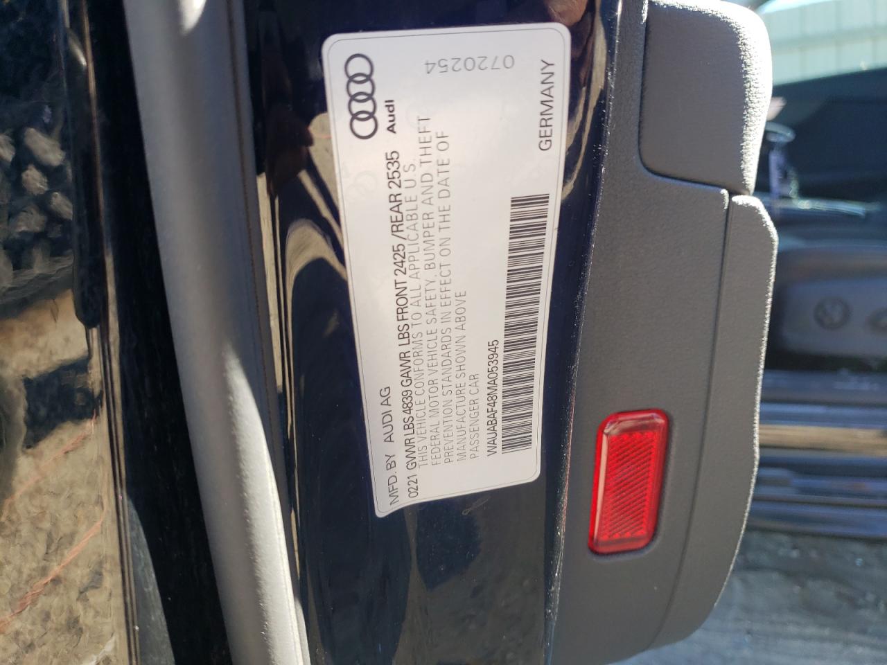 2021 Audi A4 Premium 40 VIN: WAUABAF48MA053945 Lot: 90673825