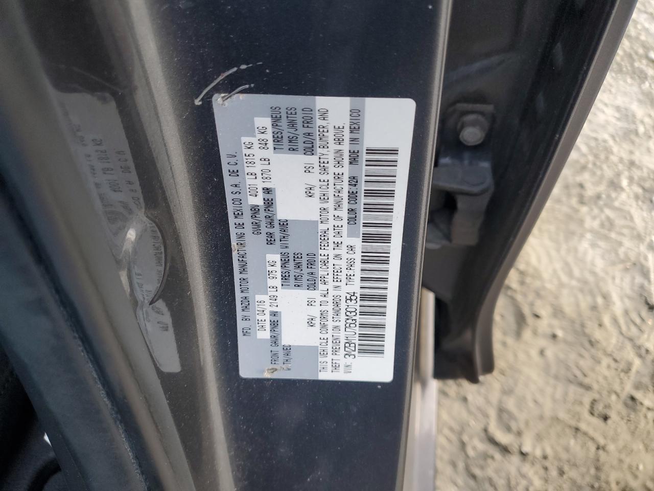 2016 Mazda 3 Sport VIN: 3MZBM1U76GM301354 Lot: 82433585