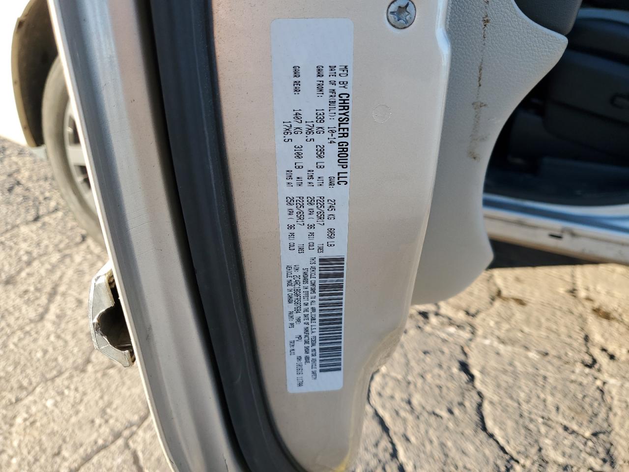 2015 Chrysler Town & Country Touring VIN: 2C4RC1BG0FR587684 Lot: 86069465