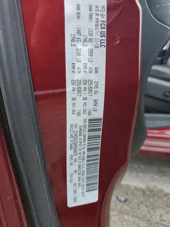 2019 Dodge Grand Caravan Gt VIN: 2C4RDGEG2KR564672 Lot: 86524845