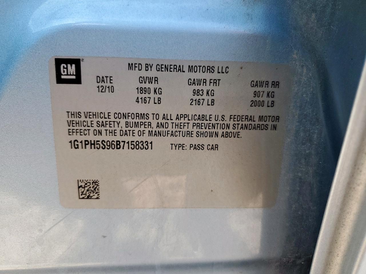 2011 Chevrolet Cruze Ltz VIN: 1G1PH5S96B7158331 Lot: 85517115