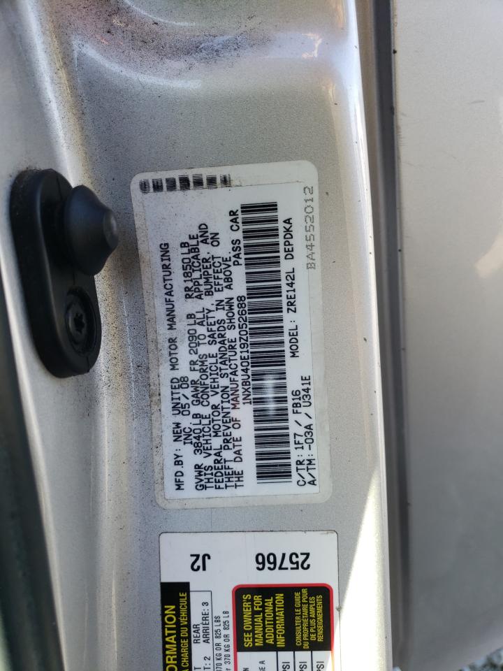 2009 Toyota Corolla Base VIN: 1NXBU40E19Z052688 Lot: 85716745