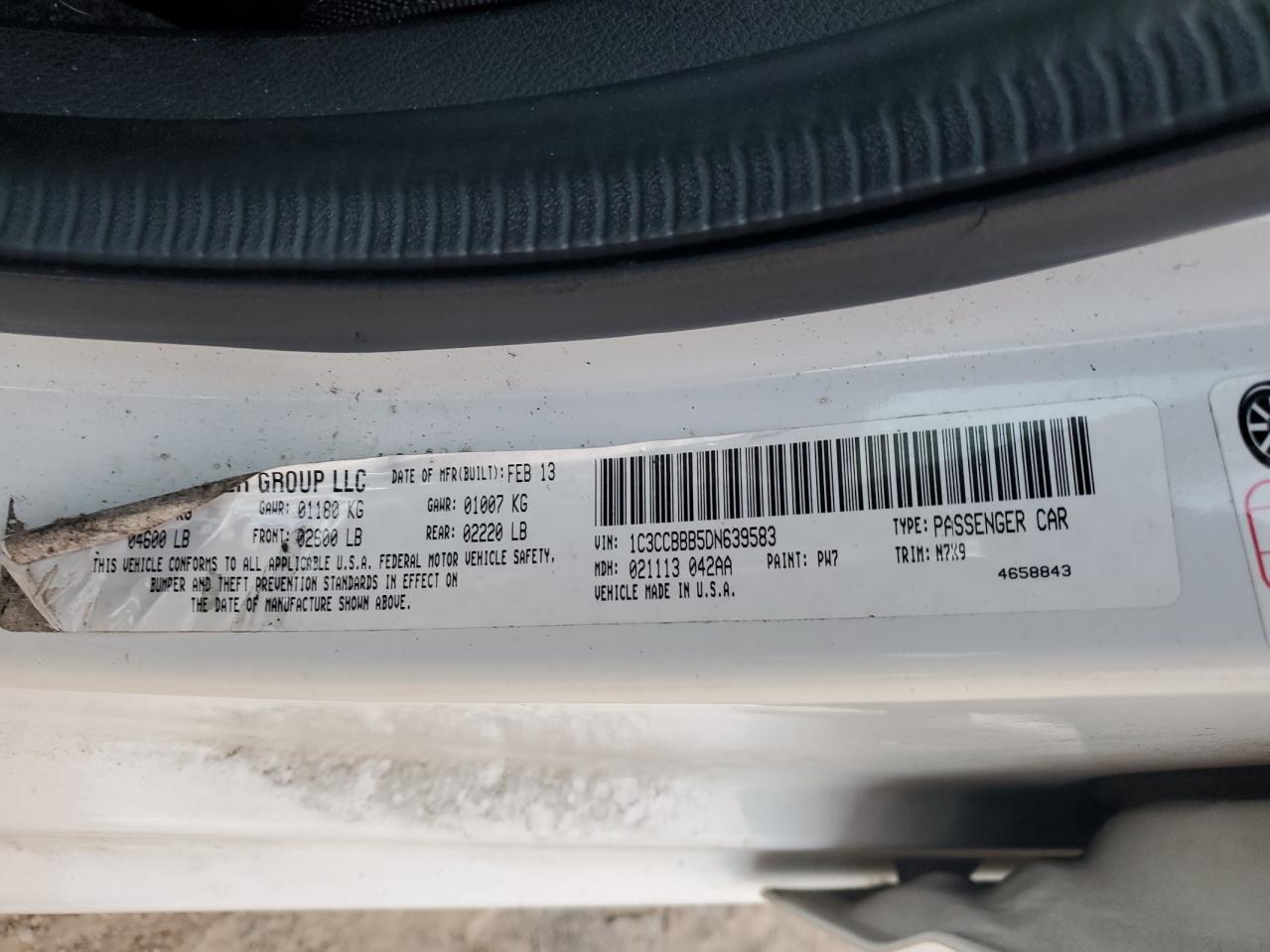 2013 Chrysler 200 Touring VIN: 1C3CCBBB5DN639583 Lot: 85561405