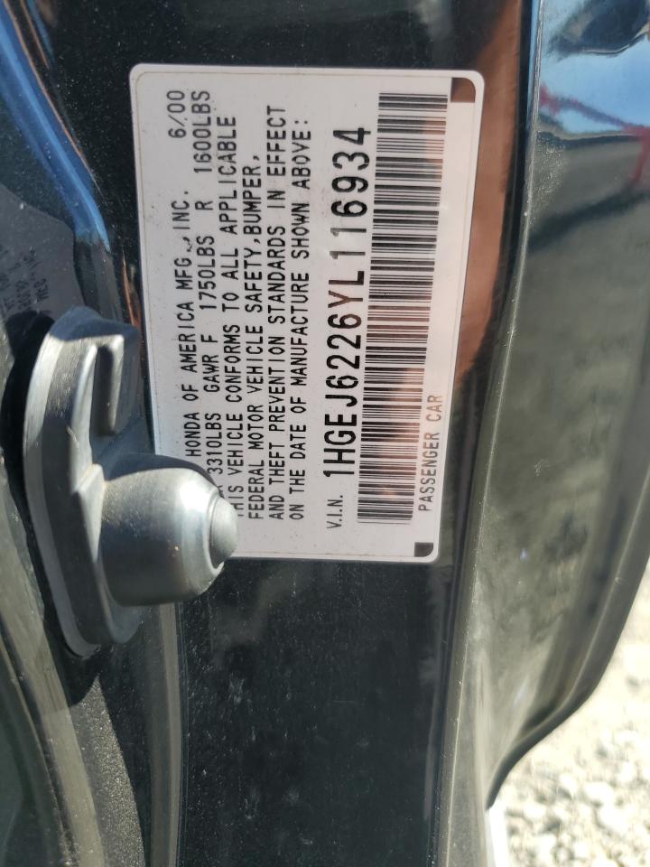 2000 Honda Civic Dx VIN: 1HGEJ6226YL116934 Lot: 85531555