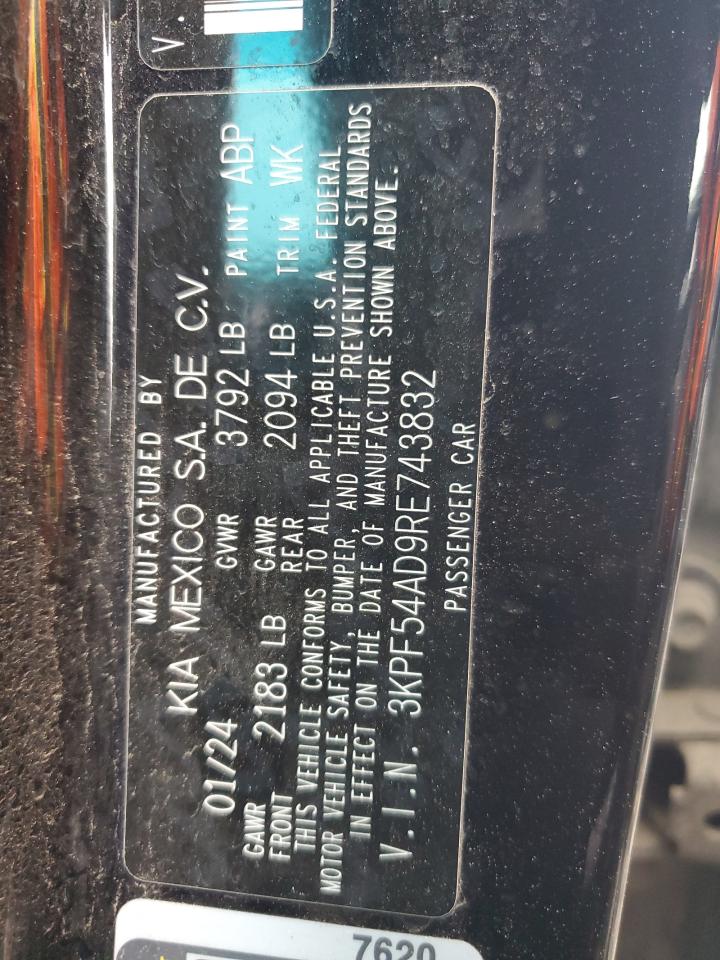 2024 Kia Forte Gt Line VIN: 3KPF54AD9RE743832 Lot: 85932285